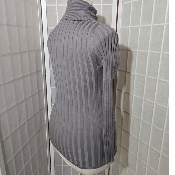 Ashley Stewart Women Gray Ribbed Knit Turtleneck Sweater Shirt Plus Size: 10/12 - Picture 4 of 10